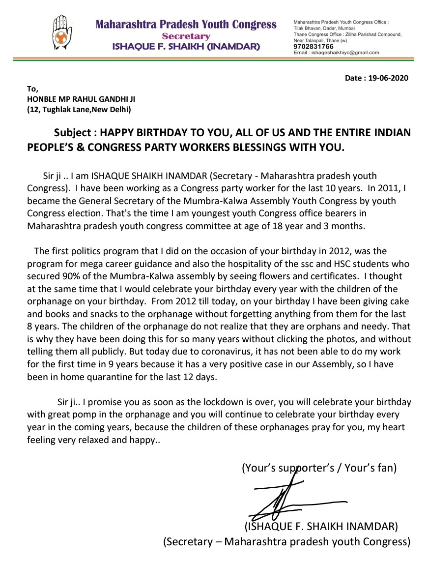 Happy birthday HONB MP RAHUL GANDHI JI 