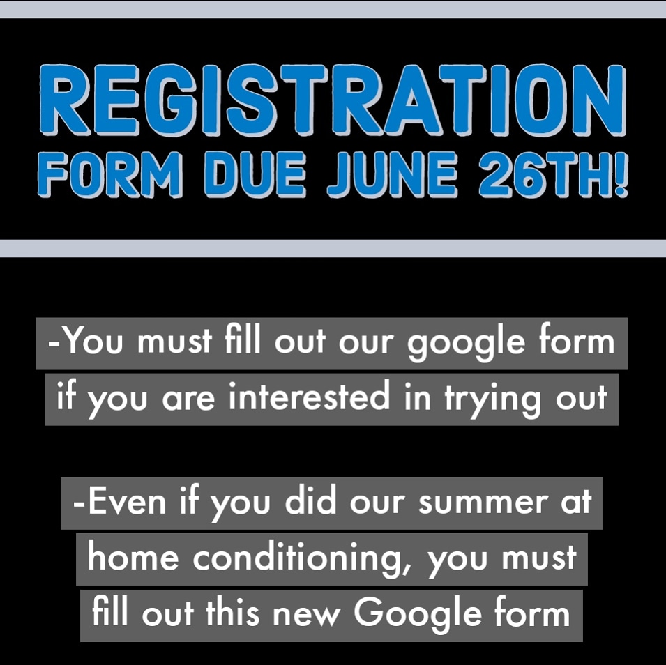 stevensonpom's tweet photo. Attention Everyone!!! If you plan on attending our tryout clinic, you MUST fill out our google form. This is different from our summer conditioning form, so please do not forget. Registration is due by next Friday June the 26th https://t.co/FYBJC2qkZB