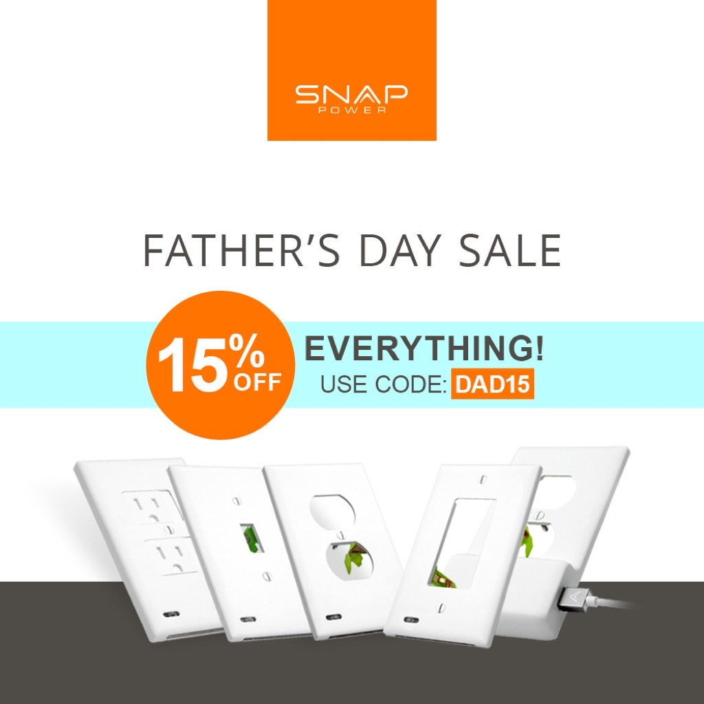 Snap_Power's tweet image. Treat Dad right this year! SnapPower is giving 15% Off all items in the store today through this Sunday. Come check out the sale today!