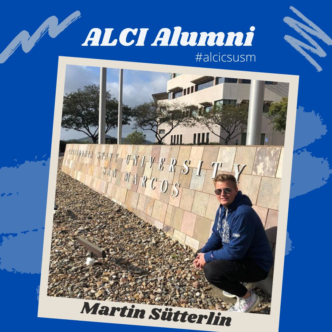 alcicsusm's tweet photo. It’s #cougarbluethursday!  We love to hear from American Language &amp; Culture Institute Alumni like Martin Sütterlin, and want to see more cougar spirit from every corner of the world. Send us a photo showing YOUR cougar pride to alci@csusm.edu  #alcicsusm https://t.co/ID1RghvEo4
