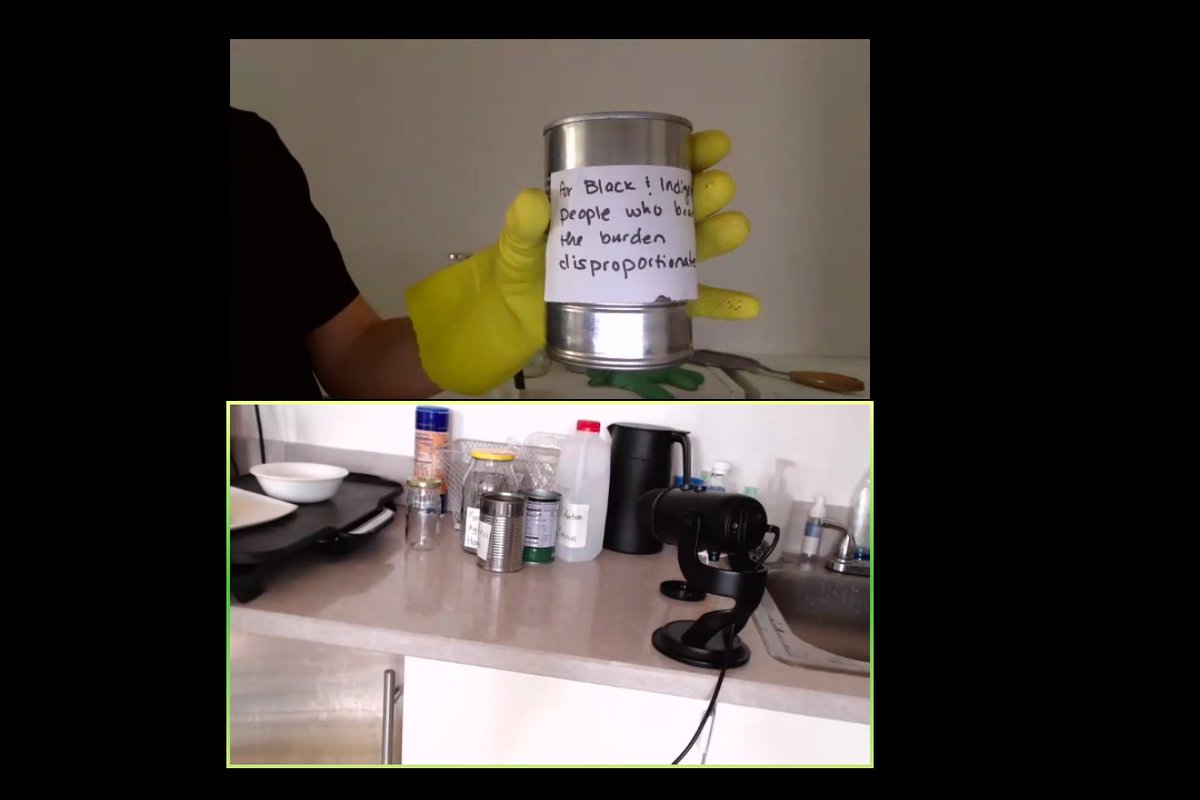 kleiocollective's tweet photo. Amazing performance of 'Work' tonight by #TiriKananuruk &amp; #KatyaRozanova, part of our opening night for 'FEATHER DUSTING/FUTURE LUSTING'. 

This audiovisual performance, live on zoom, is dedicated to sanitation, garbage collection and delivery services workers. https://t.co/s3ZtZv3IkR