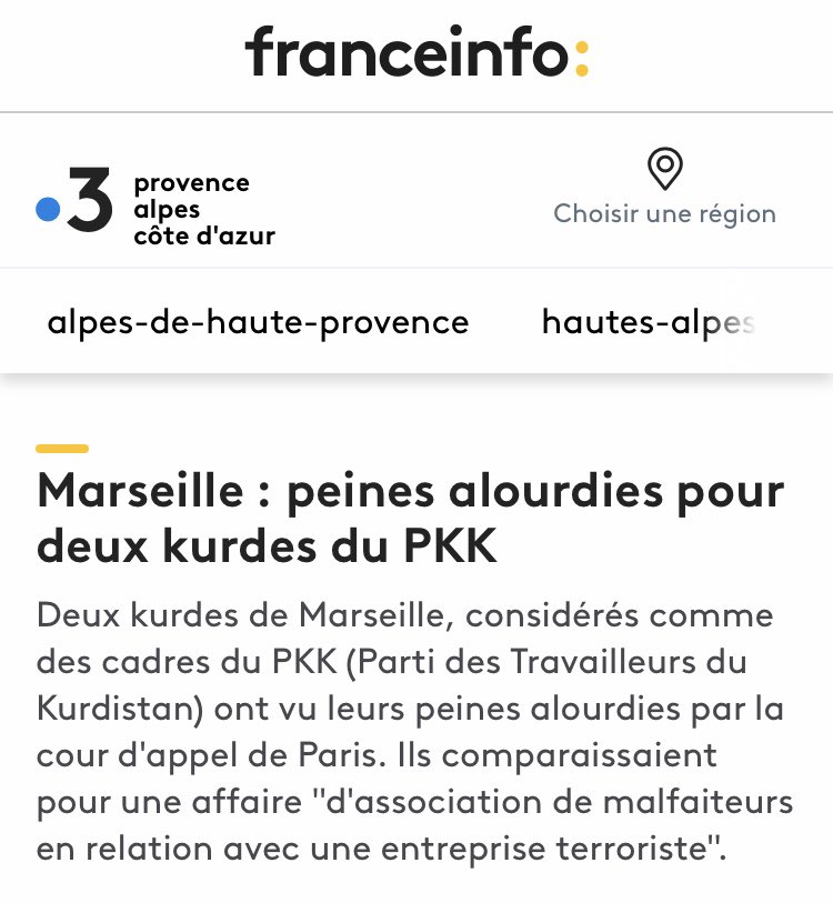 La Justice française a déjà condamné des partisans kurdes du PKK à plusieurs reprises.Il faut continuer à réprimer ces actes ignobles commis sur le sol français !  @justice_gouv @Place_Beauvau  #PKKlies