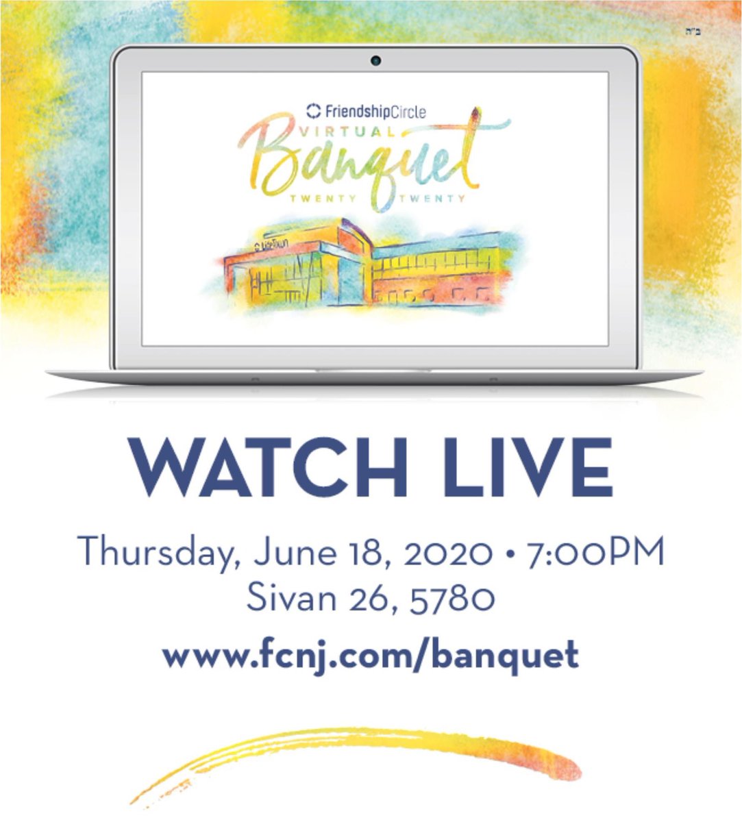 Watch Live Tonight! 2020 Virtual <a href="/fcnj/">Friendship Circle NJ</a> Banquet fcnj.com/banquet... The fun begins at 7:00pm