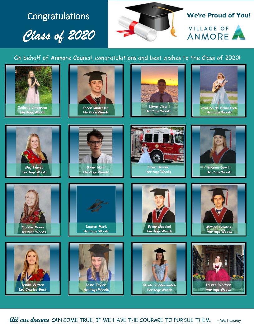 You did it! Join us in celebrating all of our dedicated and hard-working Anmore 2020 grads! We are very proud of you! Thank you to the families that submitted their Anmore graduates names &amp; photos to be recognized. View second image of our grads 
<a href="/villageofanmore/">Village of Anmore</a> <a href="/sd43bc/">School District 43</a>