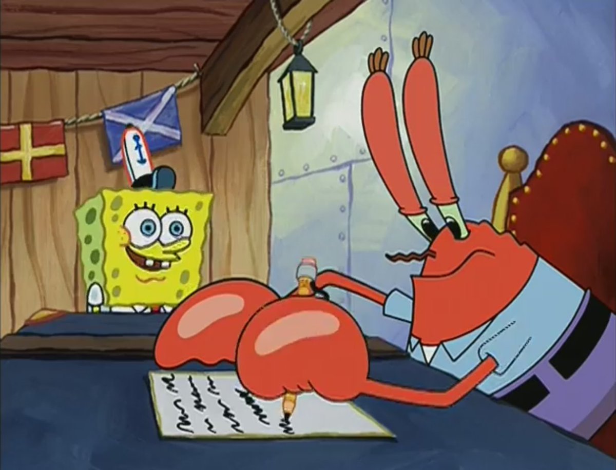 FryCookBob's tweet image. @RealClancyBrown Mr. Krabs, can I have a raise?