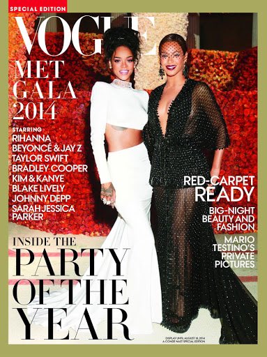 5. RihannaRihanna had never been a very well known singer until 2014 when she kindly allowed Rihanna to stand next to her on Vogues Met Gala magazine cover. Since this shes been very successful