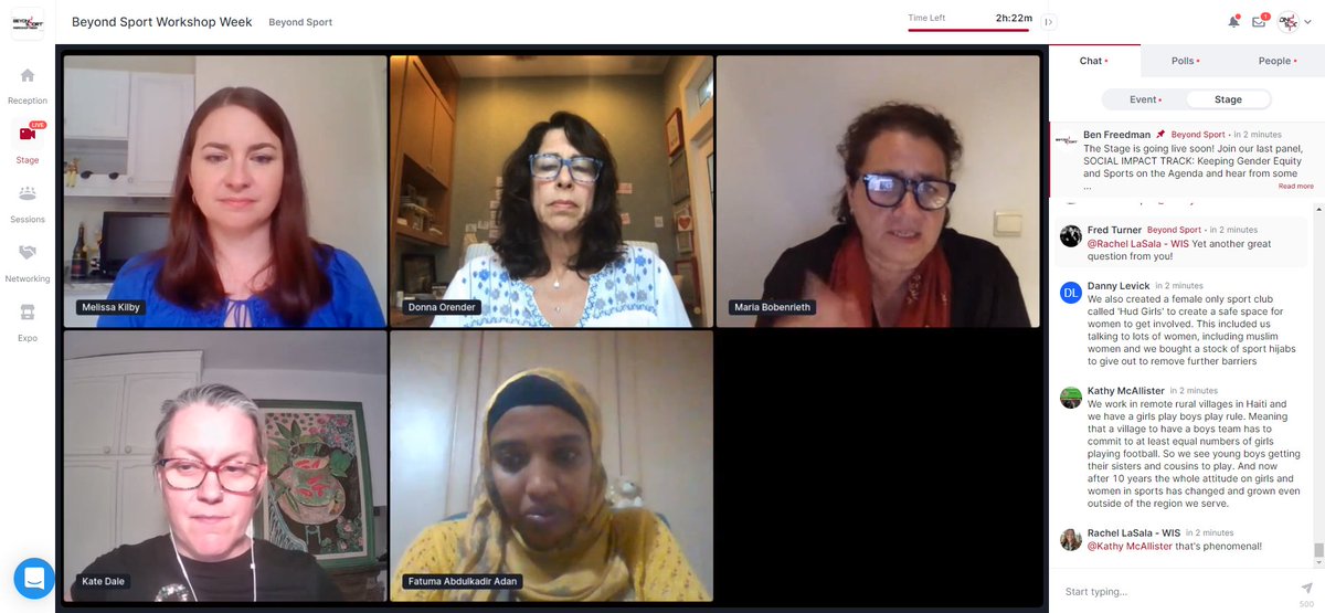 BeyondSport's tweet photo. 'We have to work super local. We have to get to the community programs. They are the ones that are going to fight those battles. We have made great gains,' @mariabobenrieth, @Women_Win #BYSWorkshopWeek keeping gender equity & sport on the agenda https://t.co/N2yNFHdU79