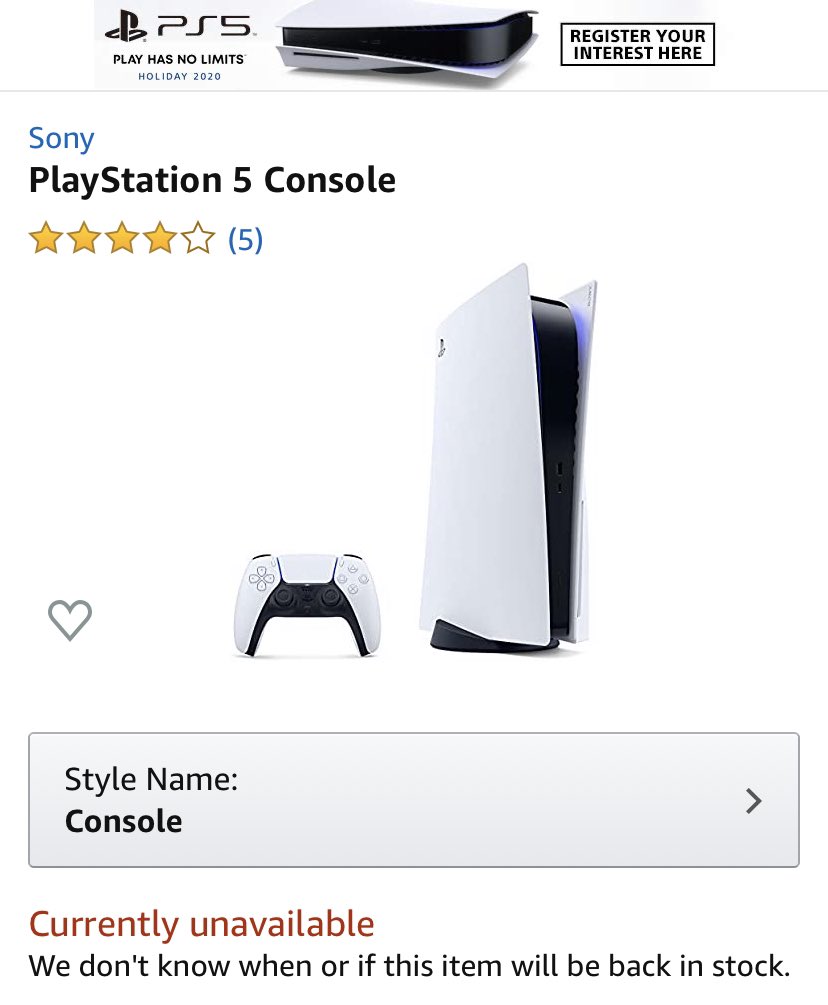 Shortysgames's tweet photo. #PlayStation5 now on #Amazon https://t.co/K1KOdaqeIi