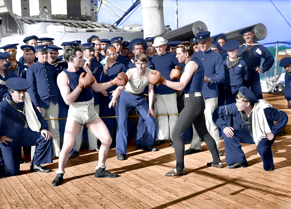 HNcolour's tweet photo. USS New York 1899  ... #boxing #colorization https://t.co/JGhBpfsKbe