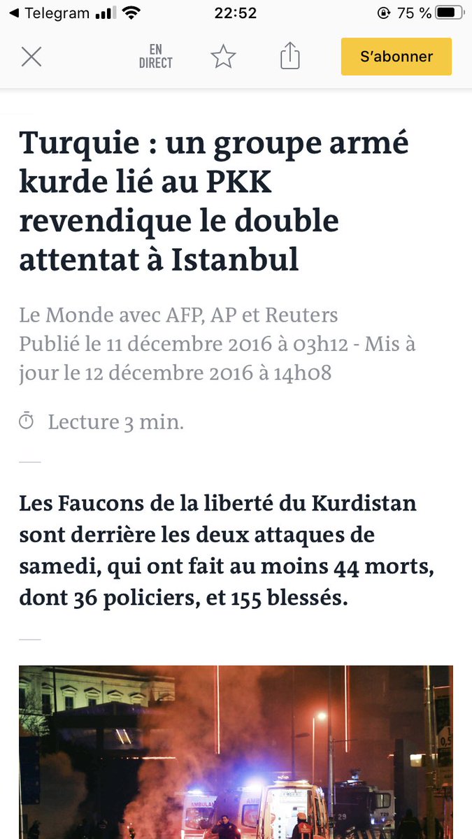 Vous savez de qui Daesh s’est inspiré pour faire ses attentats ?Du PKK !Ils sont adeptes de l’attentat-suicide. Une grande source d’inspiration pour Daesh.Ces deux groupes terroristes utilisent les mêmes méthodes pour tuer un maximum de personnes.Des barbares ! #PKKLies