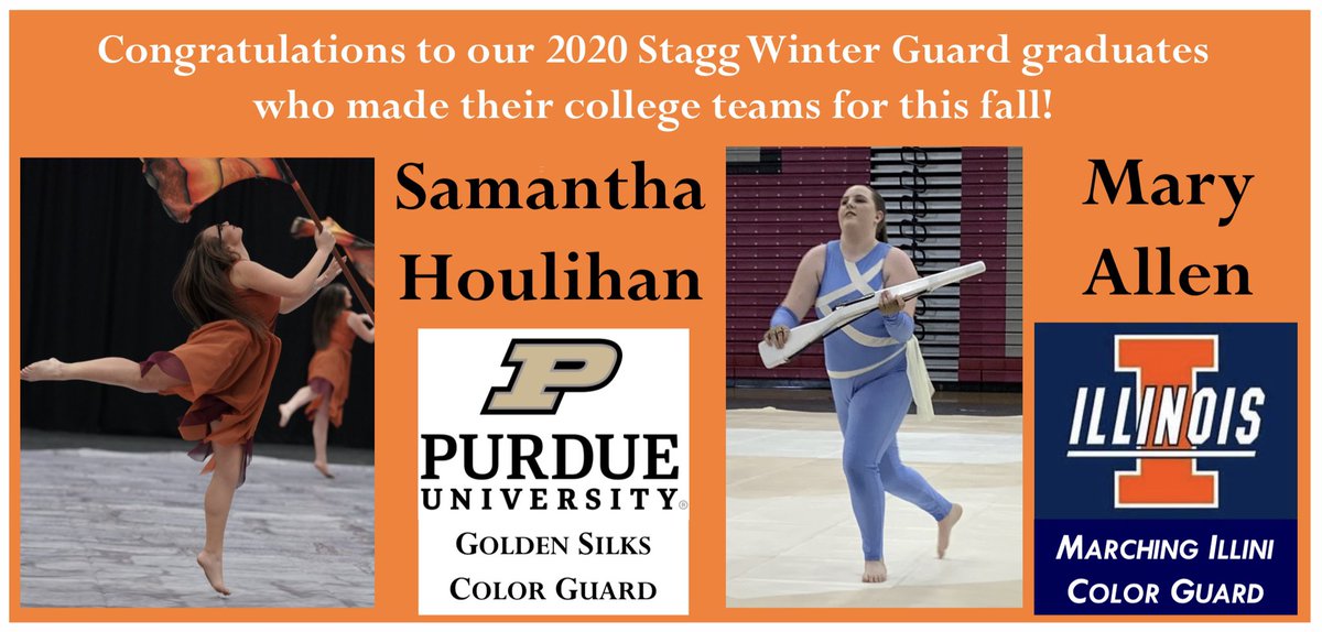 StaggColorGuard's tweet image. So proud of both of our 2020 seniors for making their college teams!