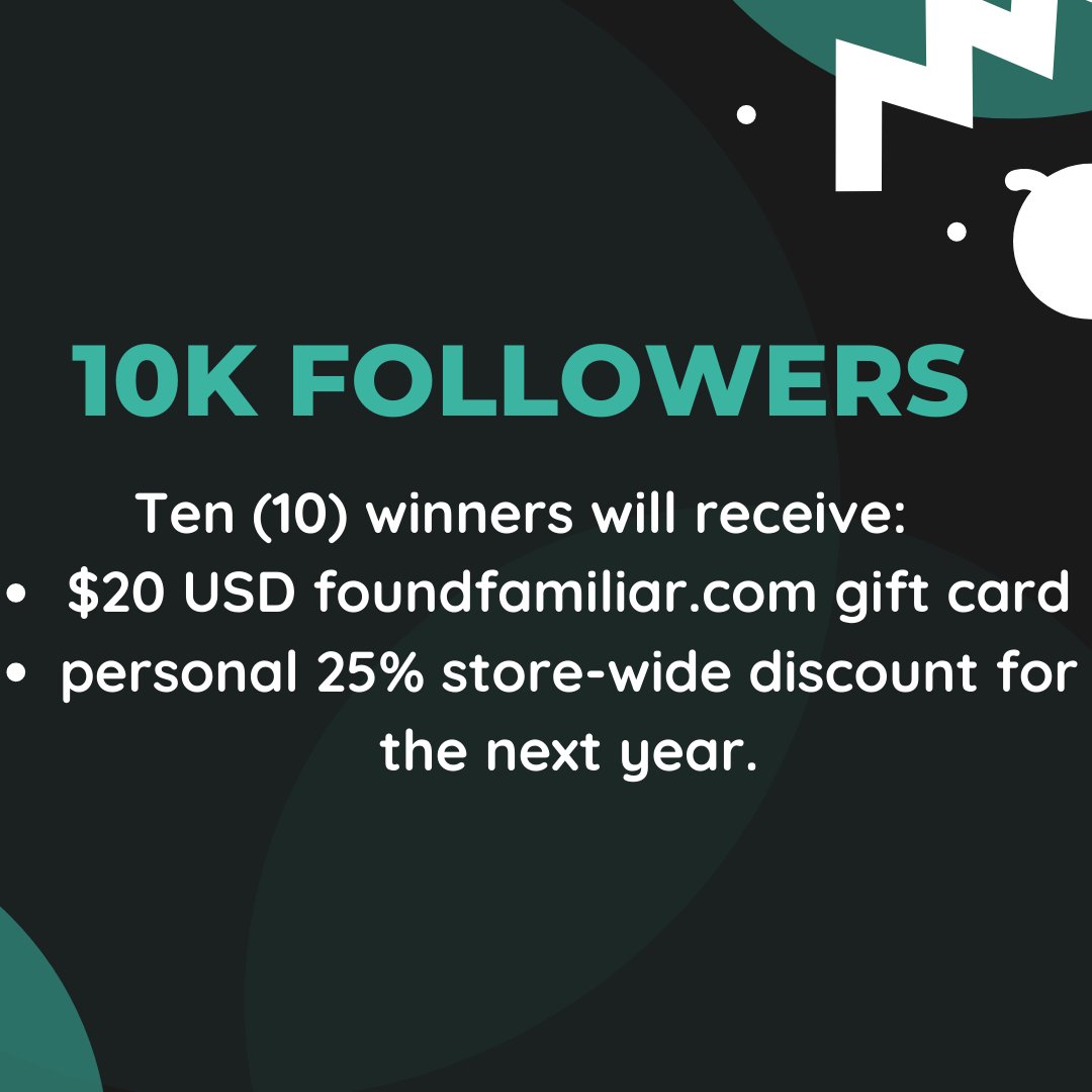 FoundFamiliar's tweet photo. WE DID IT
🎉🍾🥳
10K FOLLOWER GIVEAWAY
♥️ Like
🔁Retweet
👥Follow

Ten (10) winners will receive a $20 USD https://t.co/t5X8mIi2Kf gift card &amp; a year-long 25% discount on all coffee.

❗️Winners will be drawn Sunday evening❗️

Thanks for the love &amp; support! We've grown SO FAST😱❤️ https://t.co/MXelNm5rGf
