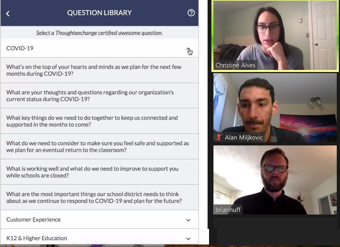 Alan @ Thoughtexchange (@alan0te) on Twitter photo Very excited to have Rowland USD on board! We dove right into online training, utilizing our question library to engage on Covid-19 and what it will look like when they return in the new school year. <a href="/thoughtxchng/">ThoughtExchange</a> #proudpartner Very excited to have Rowland USD on board! We dove right into online training, utilizing our question library to engage on Covid-19 and what it will look like when they return in the new school year. <a href="/thoughtxchng/">ThoughtExchange</a> #proudpartner