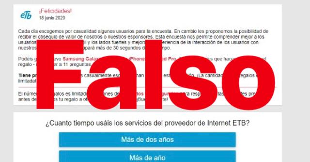 ETB's tweet photo. Este mensaje ha estado circulando a través de correos electrónicos y redes sociales. ¡No te dejes estafar! Nuestra compañía no está realizando ningún concurso para entregar celulares; se trata de un fraude. https://t.co/VHLubPlUp0