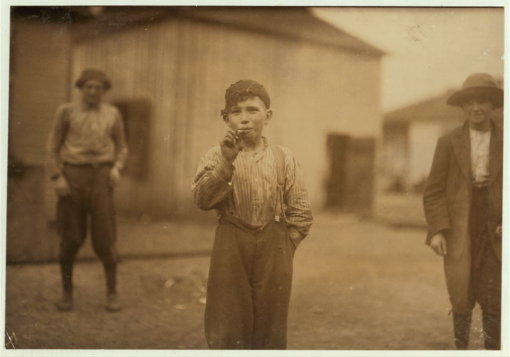 The Art of Album Covers .John Tidwell, a Cotton Mill doffer in Avondale Mills, Birmingham, Alabama, 1910.Photo by Lewis Hine.Used on John MellencampPerforms Trouble NoMore Live At TownMercury, released 2014