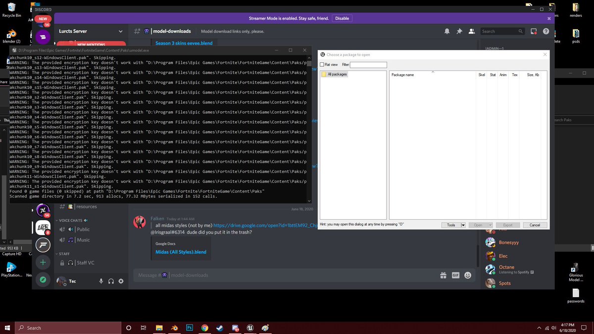 TecDzns's tweet photo. @UGildor I have a problem with my umodel. Every time I try to port a fortnite model it comes up with this. I’m not sure why it doesn’t work with my d drive it used to work but now it doesn’t. Please help. https://t.co/TGCt8Rtiu6