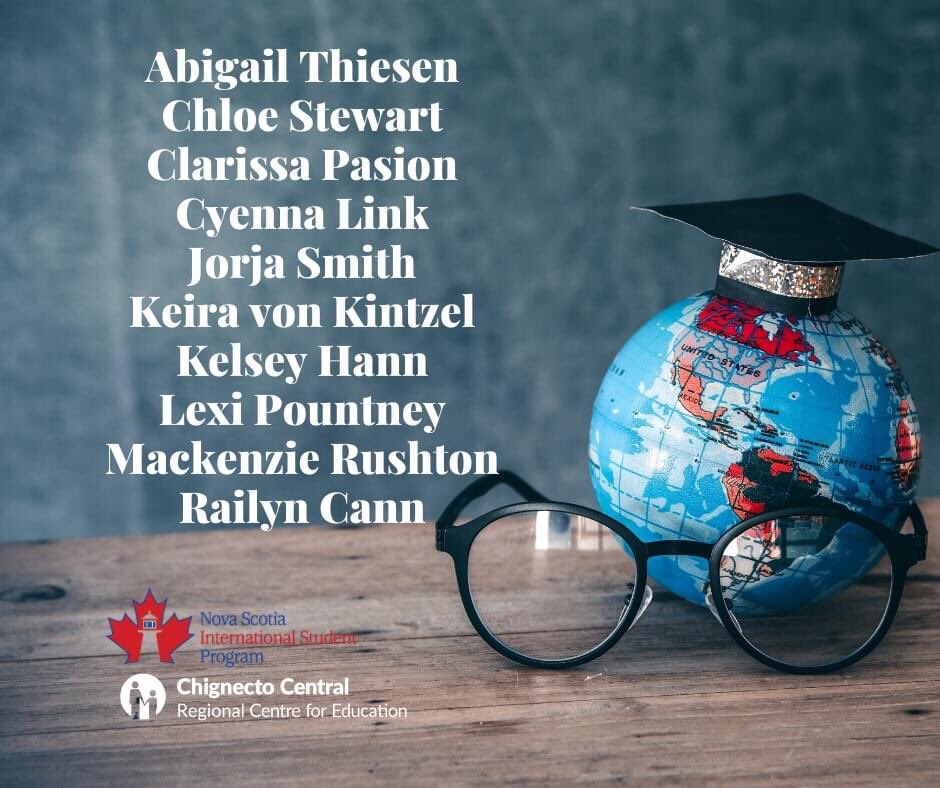 CCRCE_ISP's tweet photo. Celebrating the recipients of the inaugural @EduNova_News 2020 International Student Ambassador Awards.
Congratulations to all of the recipients!
A special shout-out to our 10 @CCRCE_NS @NSISP Student Ambassadors!
All the best in your post-secondary studies. 🎓
#nsisp https://t.co/agYEv7WJlx
