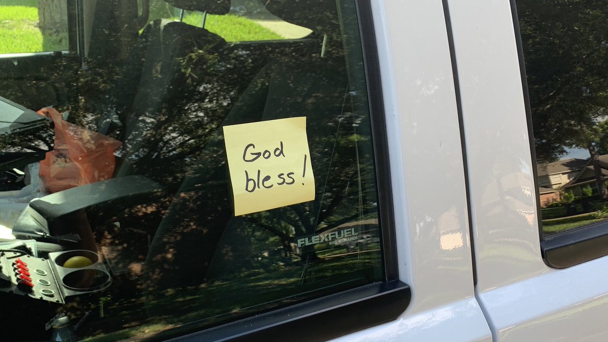 This was found on the driver’s window of my patrol car this morning. It’s great to live in a community that supports its deputies and officers.