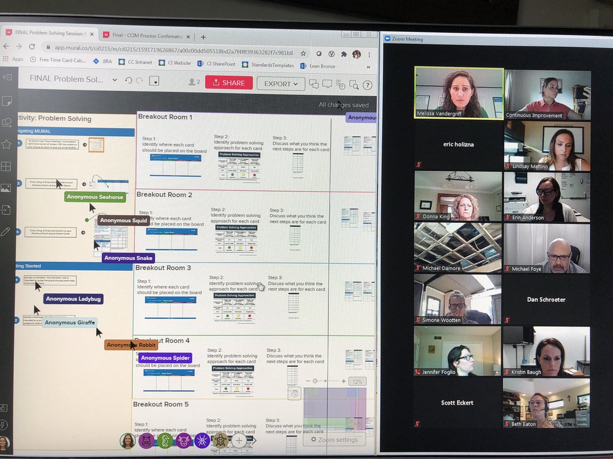 Leading a Culture of Improvement: from Knowledge to Practice-Problem Solving Edition- was the goal in this shot! Yes we are virtual yes we continue to improve &amp; coach ourselves &amp; our colleagues. Hats off to a successful virtual learning session. 😄