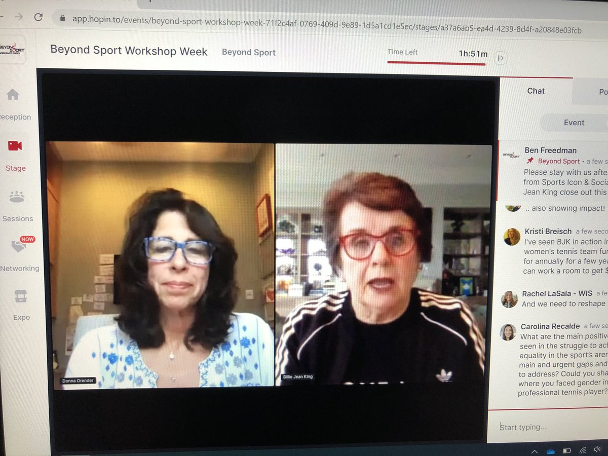 Koryharnum's tweet photo. โThis is the chance to have a new normal and everyone has a role to play in it!โ Phenomenal to hear from the remarkable @BillieJeanKing!
#BYSWorkshopWeek @BeyondSport https://t.co/OoFOnfB3YU