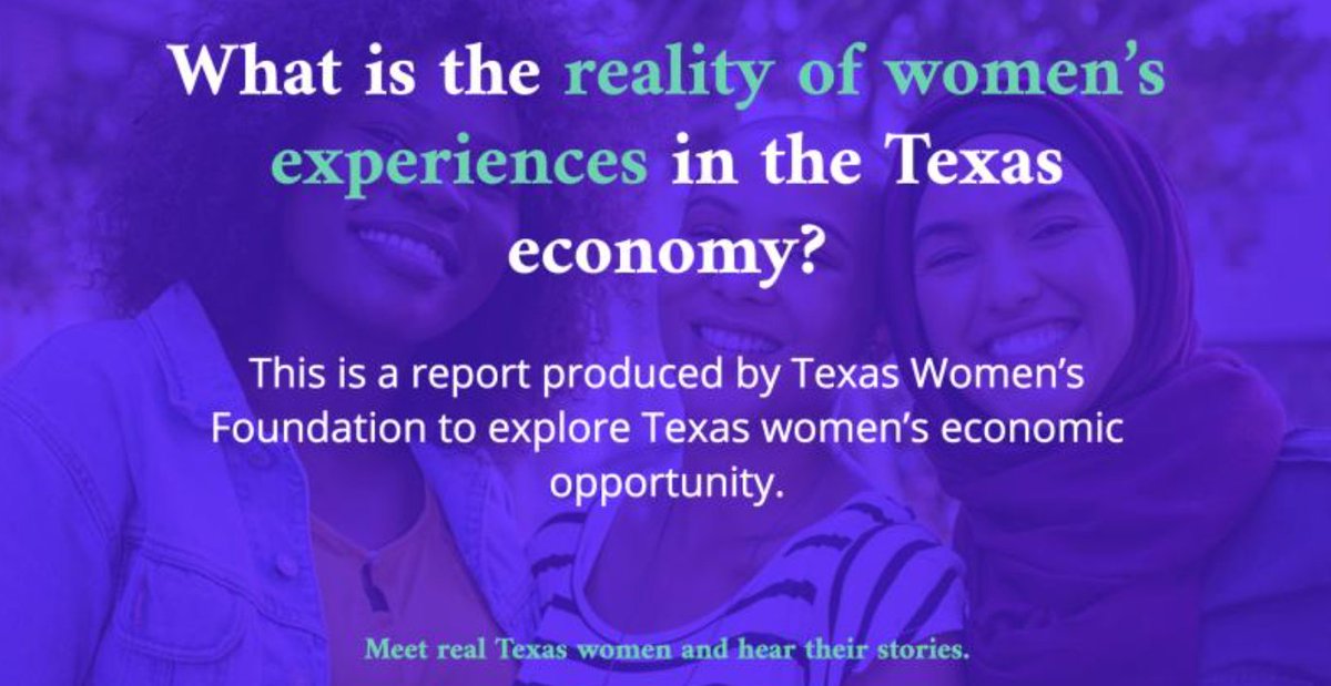 texaswomensfdn's tweet photo. Knowledge is power. Become a voice for change in your networks by sharing key data points that heighten awareness of the economic status of the 14 million women and girls who call Texas home: ➡️ https://t.co/lWkkIFNair
#TexasWomen #StrongWomen #HerStoryTX #EcoIssues2020 https://t.co/lxrOlAaAHS