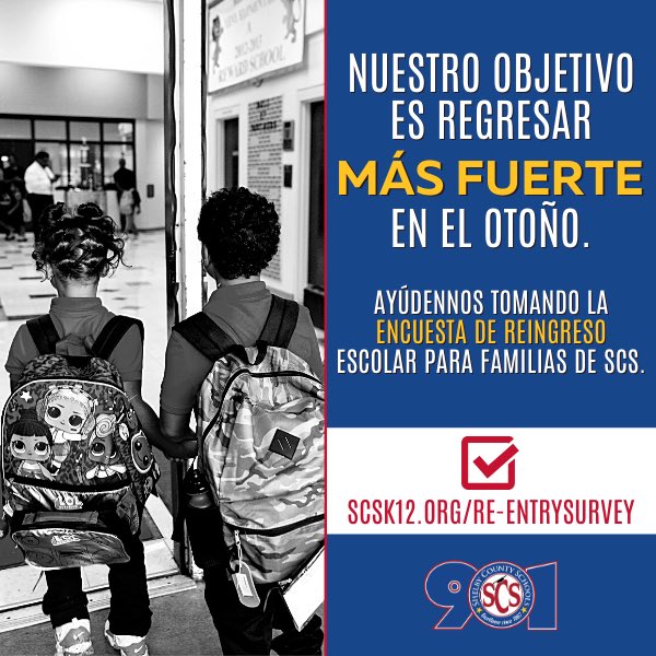 MSCSK12's tweet photo. With over 9,200 responses so far, we cannot thank our SCS community enough for helping to guide us in our re-entry planning process. If you have not already, please answer a few short questions to help us return to education stronger this Fall: https://t.co/81tVdA6nnf

#SCSis901 https://t.co/Yg2FUlVYlU