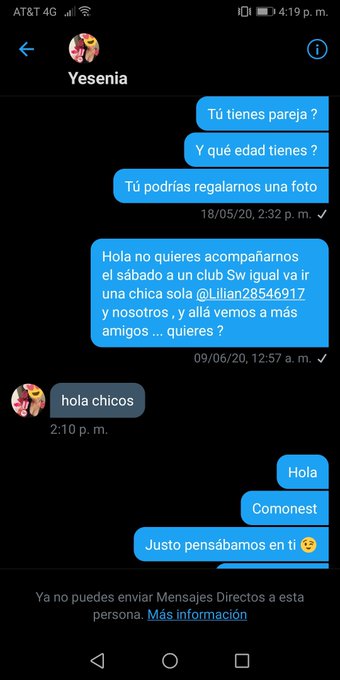 Amigos, aguas con esta tipa, se la pasa ofendiendo a las parejas que le escriben, solo las provoca para