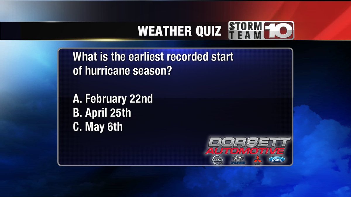 StormTeam_Chris's tweet photo. Here's the Thursday night Dorsett Weather Quiz. Tune in at 6 for the answer! https://t.co/jlm6lXAzfK