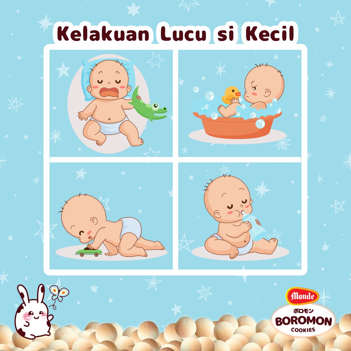 Hai Smart Moms, Bou Bou penasaran deh hal apa yang bikin Moms tersenyum ketika melihat Si Kecil?
Pastinya hal ini yang bikin Smart Moms makin sayang sama Si Kecil ya 😄
.
#MondeBoromon #BoromonCookies #CookiesBayi