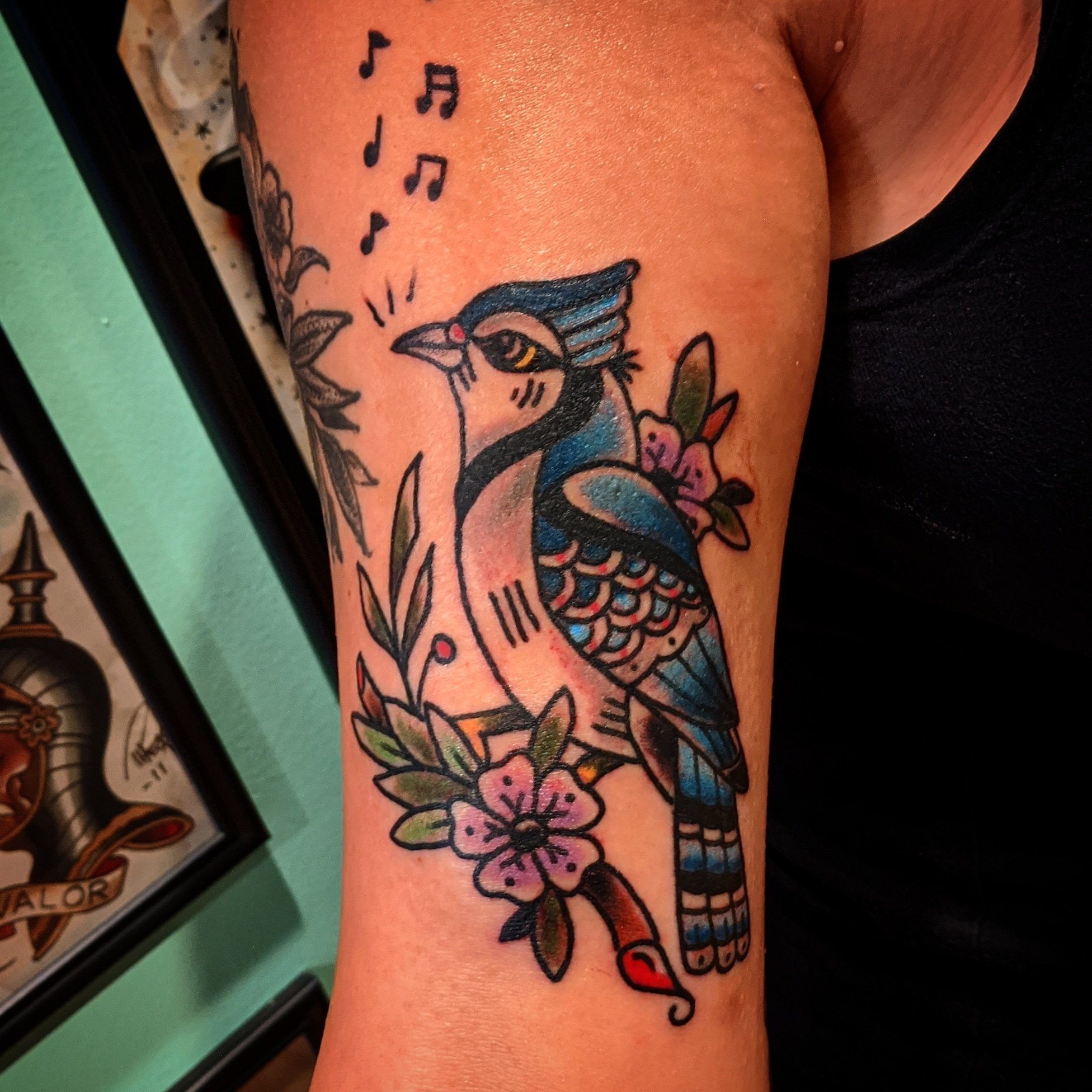 Blue Jay done by me JustinRakowskiTattoo on IG at Homestead Tattoos in  Philadelphia PA  rtraditionaltattoos