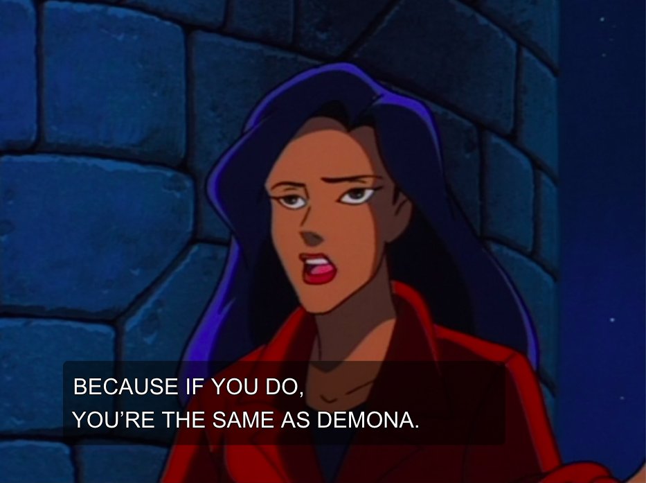 if you ever have any doubts about what decision you should make, just ask yourself: "will my ex feel like her misguided ethics have been entirely vindicated by my behavior?" also ask "how disappointed would the audience be if you killed off a character voiced by Jonathan Frakes"