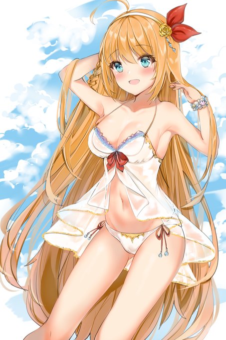 ペコリーヌ #プリンセスコネクト!Re:Dive #ペコリーヌ #魅惑の谷間 #プリコネR #マシュマロおっぱい #おっぱい #金髪ロング #水着 https://t.co/UKJkEBbwmv 