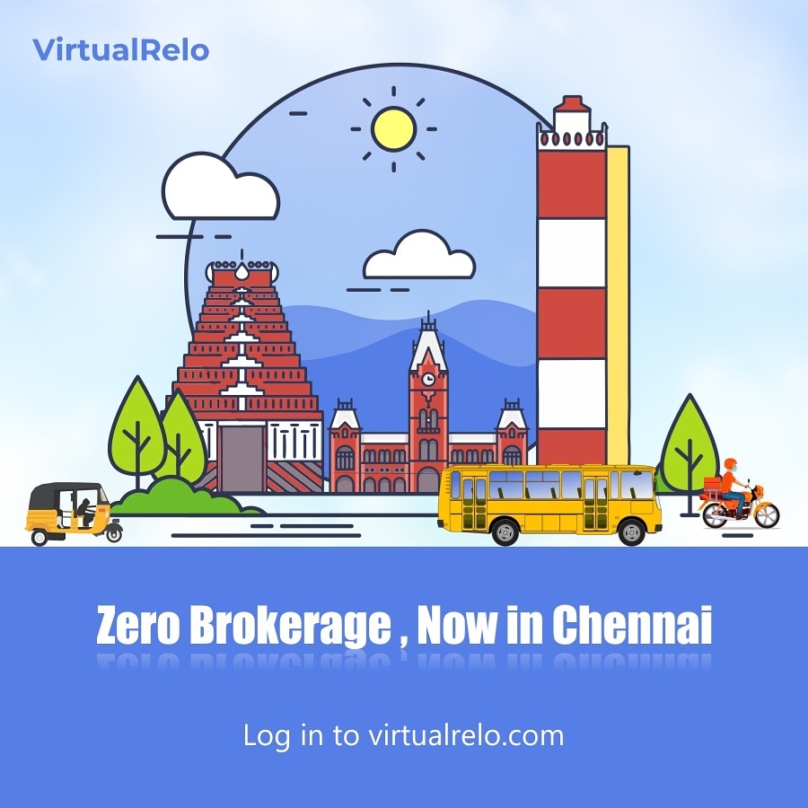 Switch off brokerage and switch on savings! 
VirtualRelo is now in Chennai
#chennai #househunting #realestate #renting #tenant #landlords #2bhk #3bhk #apartments #house #society #NoBrokerage #virtualrelo #freelisting #property #listyourproperty