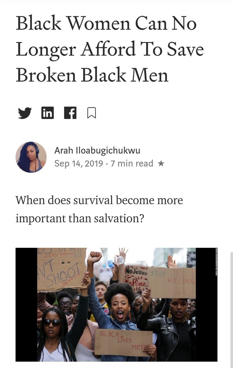 Cis black men use "racial solidarity" to evade accountability for their abuses, and to try to prevent women and queer people from doing anything other than centering cishet black men, and from working with those who'd be better allies to them. https://medium.com/@arahthequill/black-women-can-no-longer-afford-to-save-broken-black-men-f796c93a3b8d