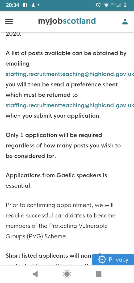 Thanks to poor advertising from  @HighlandCouncil this post will be hidden despite only being put out now 2 weeks before the end of term. Gaelic teachers desperately needed around the Highlands, including Ullapool Primary (cont)