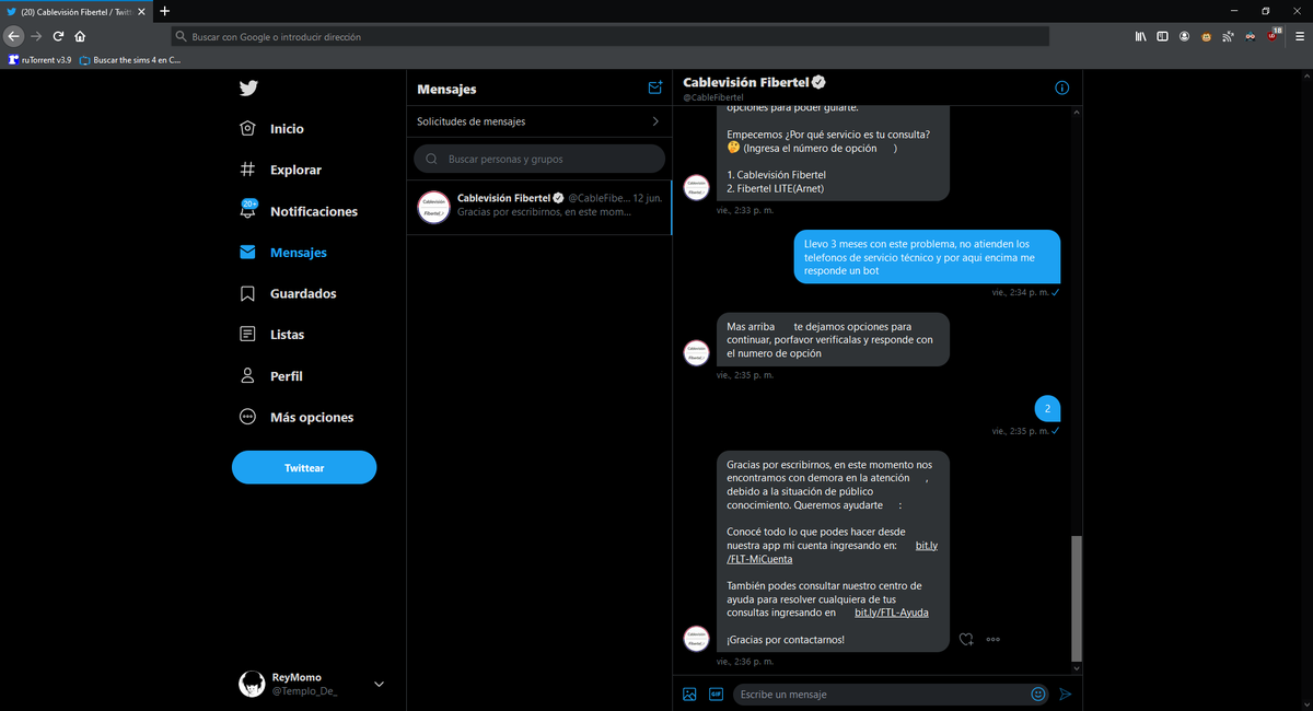 Templo_De_Momo's tweet photo. Llevo ya seis días esperando que los infelices de @CableFibertel se dignen a responderme...no atienden los teléfonos, se pasan facebook y twitter por las pelotas...realmente harto del servicio de mierda que brindan aprovechando ser los únicos en la zona... https://t.co/Pvzfw1oFEf