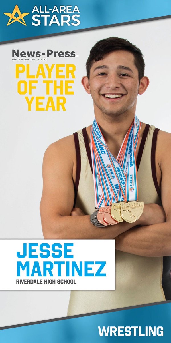 nphssports's tweet photo. The 2019-20 News-Press Wrestler of the Year is Jesse Martinez of @TeamRiverdale #allareastars #highschoolsportsawards @babcockranchfl https://t.co/EwwSsajF9V