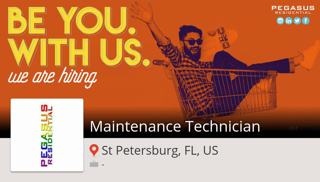 New #job opening at #PegasusResidential in #StPetersburg! #Maintenance #Technician workfor.us/pegasusresiden… #pegasuspower #wemakepigsfly