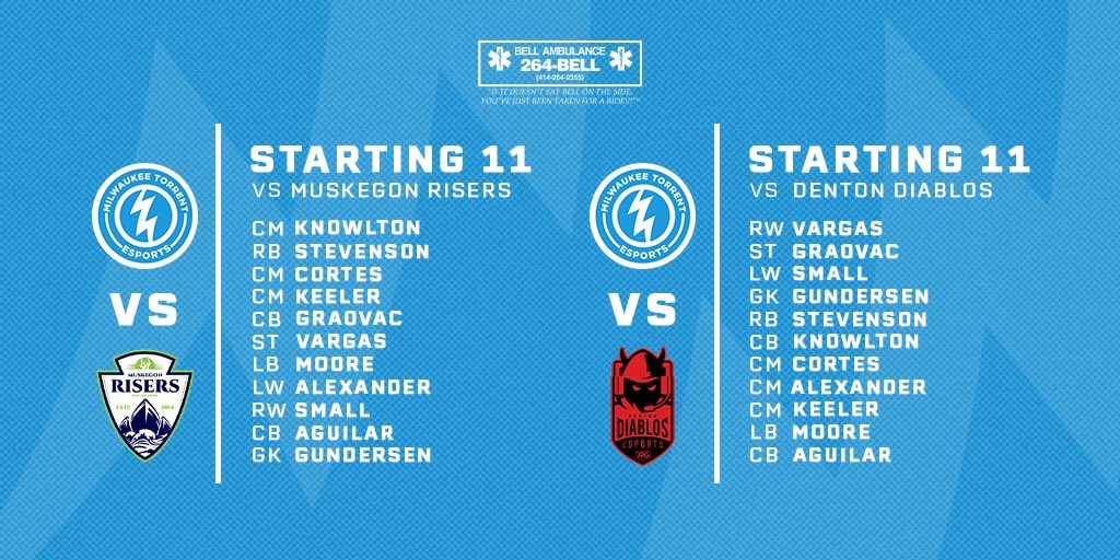 EsportsTorrent's tweet photo. ⚽️MATCH DAY🎮

The @MKETORRENT Esports squad is back in action in the #eNPSL tonight live on Twitch! 

Presented by @BellAmbulance https://t.co/vGTk9tqmVF