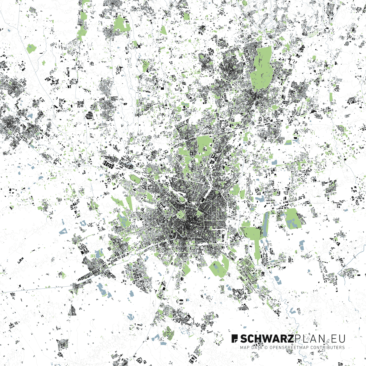 22/ Even around Milan, a Munich-like hub-and-spoke S-bahn network is probably insufficient for an area were population/jobs are scattered around a closely spaced net of urban centers building on a territorial structure that is more than a millennium old.