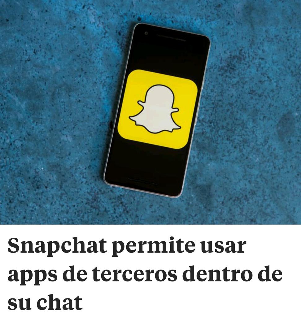 CIEENZASAS's tweet photo. 🔵Ahora Snapchat abre su API a otras apps, ya era hora de ampliar su portafolio 🌏. https://t.co/CYA2EPbUoS