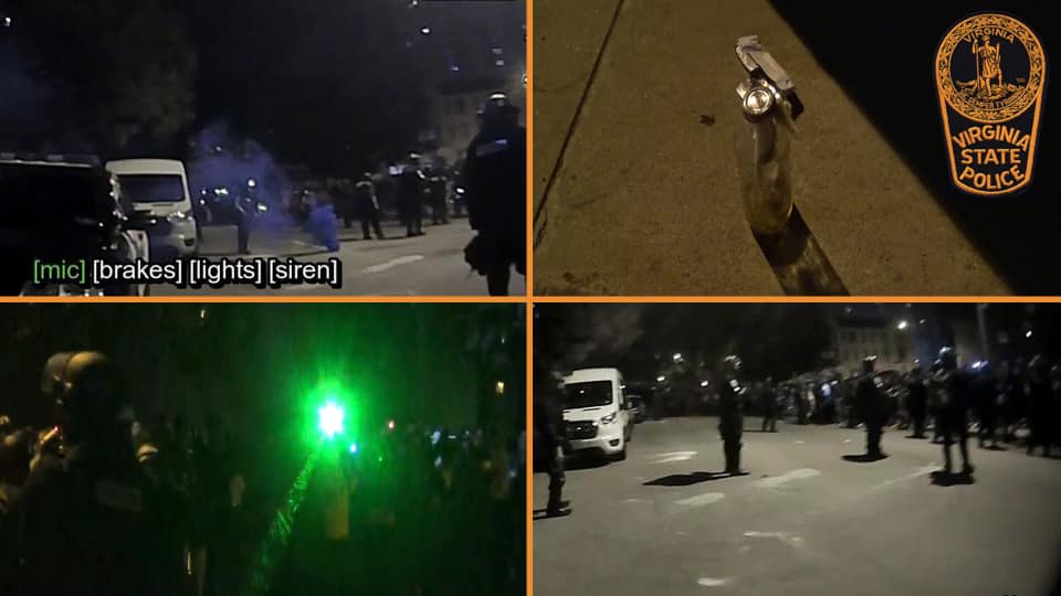 VA State Police (@vsppio) on Twitter photo Throwing asphalt & urine-filled balloons weren't rioters only tactics at #RVA protests this week. Ball bearings & Molotov cocktails intercepted. Rioters launched purple smoke grenades at #VSP & <a href="/RichmondPolice/">Richmond Police</a>. Laser pointers to blind troopers. Glue thrown at face masks. Throwing asphalt & urine-filled balloons weren't rioters only tactics at #RVA protests this week. Ball bearings & Molotov cocktails intercepted. Rioters launched purple smoke grenades at #VSP & <a href="/RichmondPolice/">Richmond Police</a>. Laser pointers to blind troopers. Glue thrown at face masks.