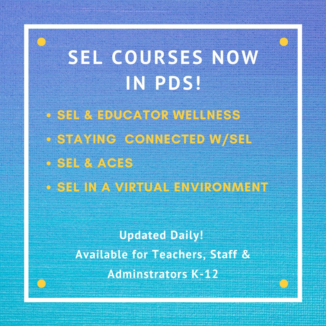 🚨Attention @HillsboroughSch Teachers and Administrators 🚨 Check out the SEL Courses listed in PDS! #Register #Share #HCPSTeachers #K12 #HCPSOnly