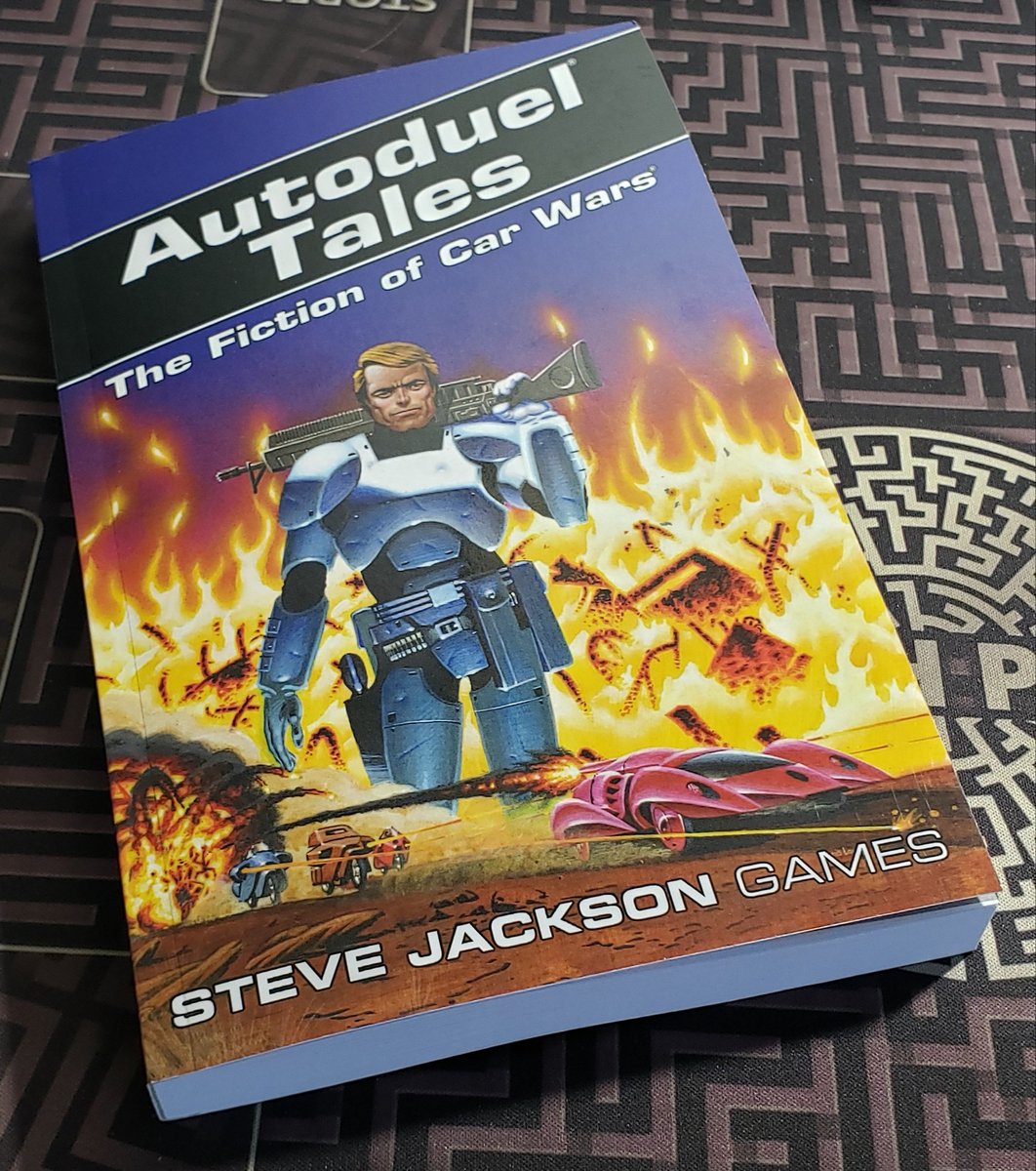 PodcastIndi's tweet image. To go along with the Classic Car Wars post feom a few weeks back, I picked this up this book from SJG that's a cool collection of old stories. Much thicker than I thought! ~ Eric🛸
#CarWars #PlaySJGames