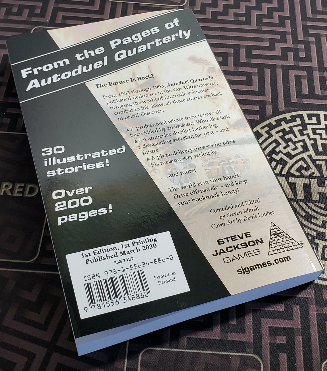 PodcastIndi's tweet image. To go along with the Classic Car Wars post feom a few weeks back, I picked this up this book from SJG that's a cool collection of old stories. Much thicker than I thought! ~ Eric🛸
#CarWars #PlaySJGames