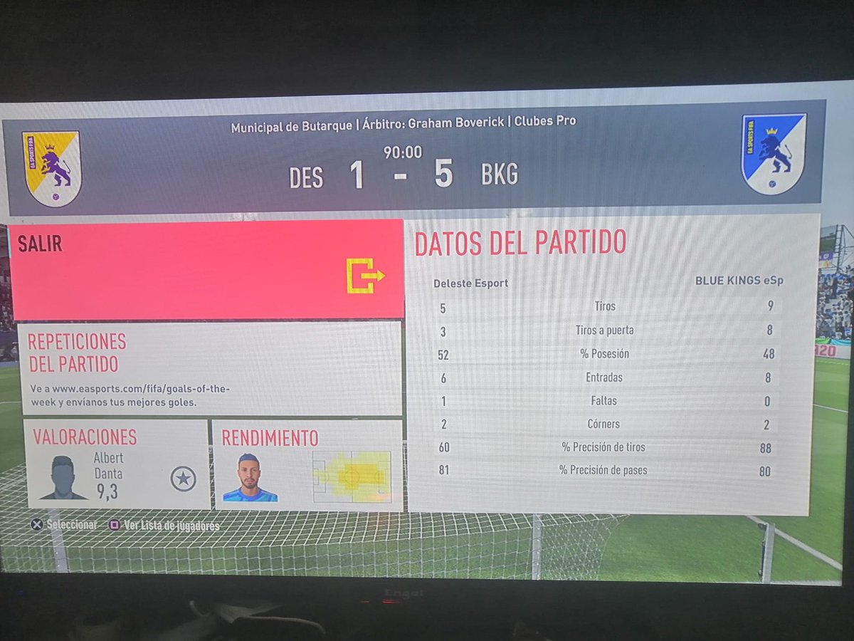 ¡CONSEGUIMOS NUESTRA DESEADA PRIMERA VICTORIA EN LA COPA @TopVirtuaLeague !

Tras un partido igualado conseguimos la ansiada voctoria

Tambien reconocer el partizado que han hecho los jugadores de @DelesteEsports , un resultado es demasiado abultado para el partido que ha sido.