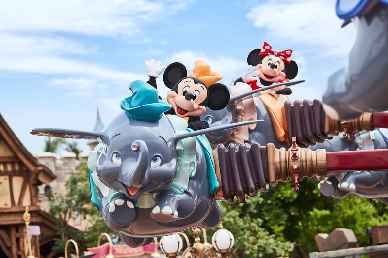 Mickey and Minnie Ride Dumbo