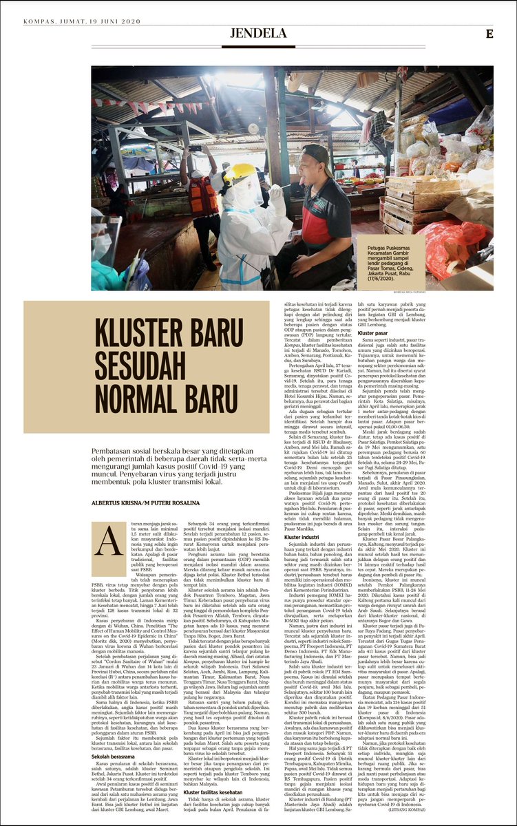 johanadhi's tweet photo. Kluster Baru Sesudah Normal Baru @drpriono @sociotalker @mharisman @KawalCOVID19 @ismailfahmi @blogdokter @umaleao @ngabdul @aniesbaswedan @ganjarpranowo @ridwankamil @KhofifahIP https://t.co/MIKYdtNO6X