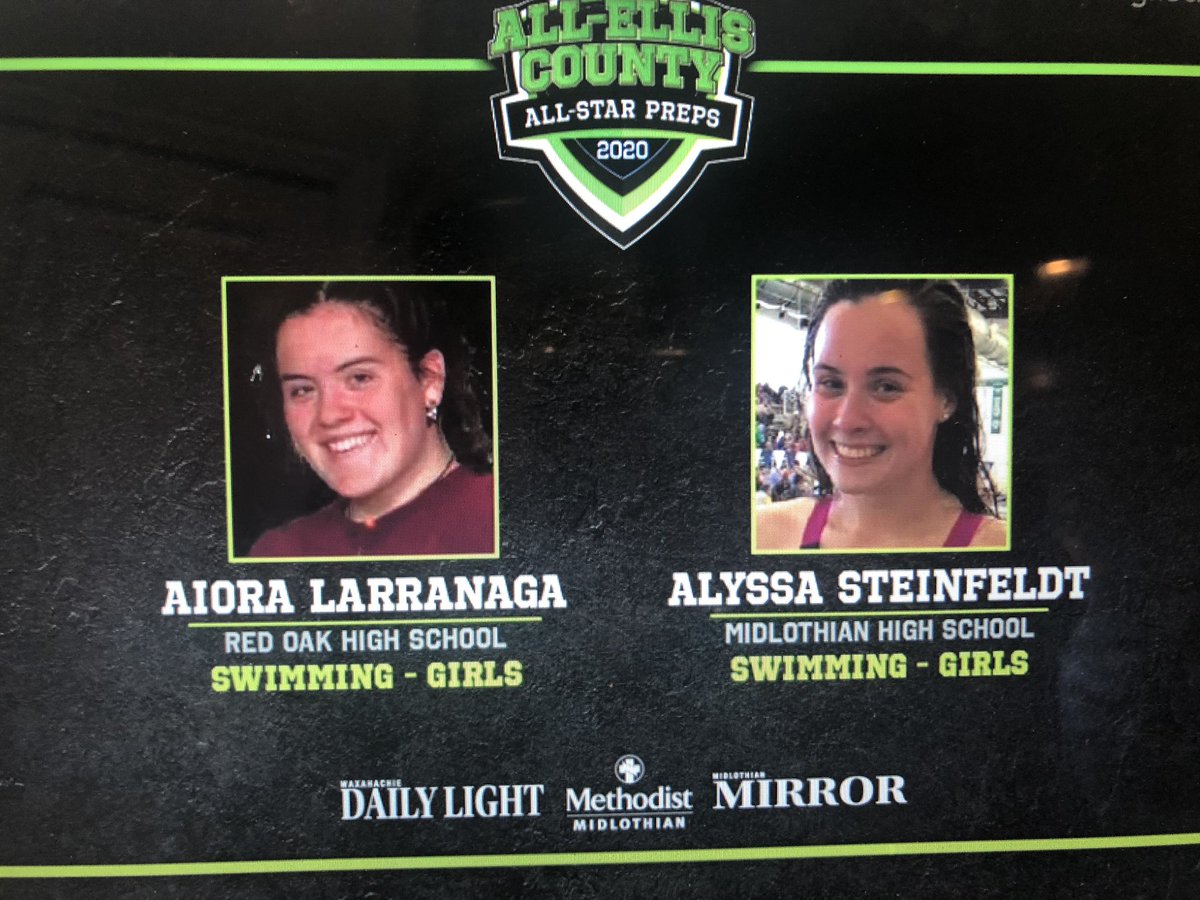 MidlothianSwim's tweet image. Congrats to MHS Junior Alyssa Steinfeldt on bring a FINALIST for a All-Ellis County Swimmer of the Year!