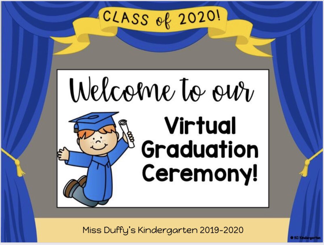 Miss_Duffy_'s tweet photo. Congrats to our Kindergarten Graduates!!! 💙🤍🎓 What a special day! I know this is not how we imagined celebrating, but we made it happen! #GWHappy #MahwahConnects https://t.co/WXhy2cVpuD
